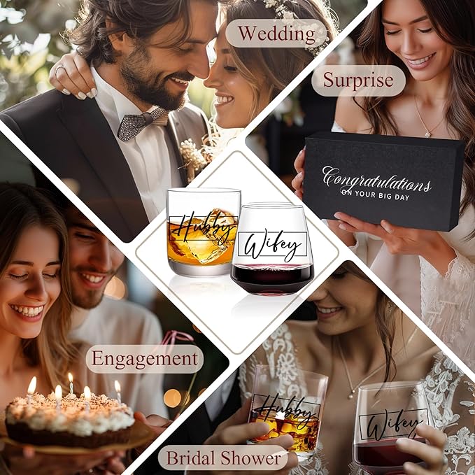 Wedding Gifts for Newlywed 2025, Unique Engagement Wedding Gifts for Newlywed Mr and Mrs Him and Her, Novel Couple Wishes for Couples