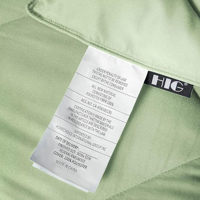 HIG 3pc Sage Green King Size Comforter Set -All Season Reversible Down Alternative Comforter with Two Shams -Quilted Duvet Insert with Corner Tabs - Diamond Stitched Blanket - Breathable, Soft, Fluffy