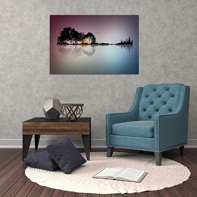 DZL Art A72681 Canvas Wall Art for Living Room Bathroom Wall Decor for Bedroom Kitchen Artwork Guitar Island Canvas Prints Man Cave Music Lover Gift
