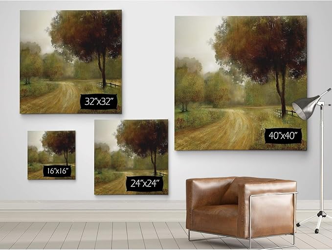 Wexford Home Country Road Gallery Wrapped Canvas Wall Art, 40x40