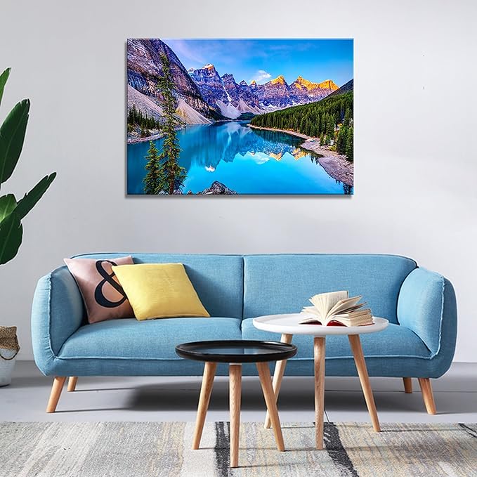 DZL Art S73269 Mountain and Lake Nature Landscape Wall Art House Wall Decoration Set Home Art Picture Home Bedroom Living Room Decoration Kitchen Office Wall Decor