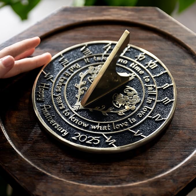 Anniversary Sundial Gift for Any Wedding Anniversary in 2024 - What Love is - Recycled Metal Home Decor Or Garden Present Idea - Handmade in UK for Him, Her Parents Or Couples Celebration