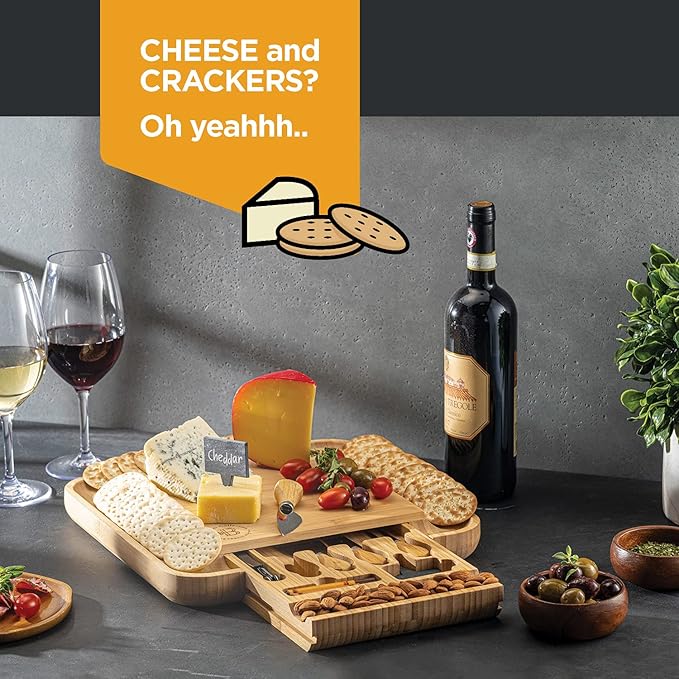 Charcuterie Board Gift Set - Bamboo Cheese Board and Knife Set - Housewarming Gifts for New Home, Wedding Gifts for Couples 2025, Bridal Shower Gifts, Birthday Gifts for Women