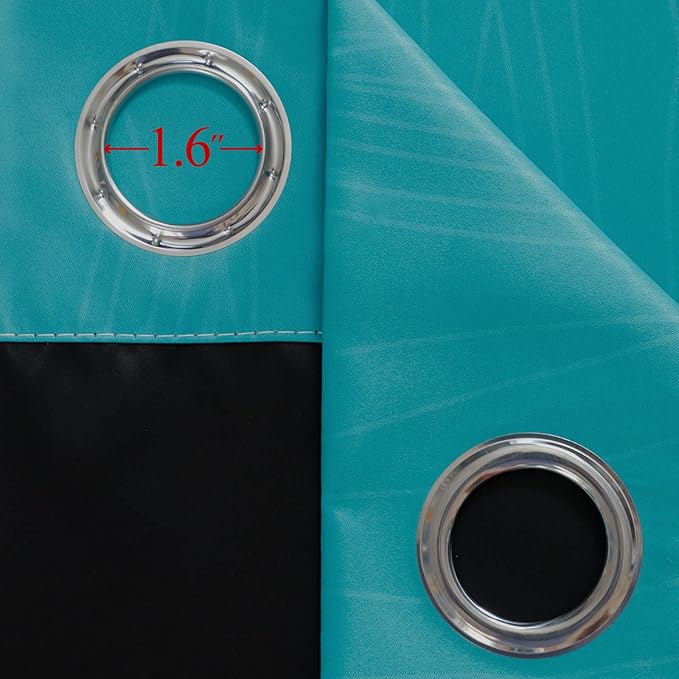 Teal Blackout Curtains 84 Inches Long, Ombre Purple Blackout Curtains for Bedroom, Grommet Thermal Insulated Gradient Drapes, Full Light Blocking Curtains for Kids Room,42x84 Inch, 2 Panels