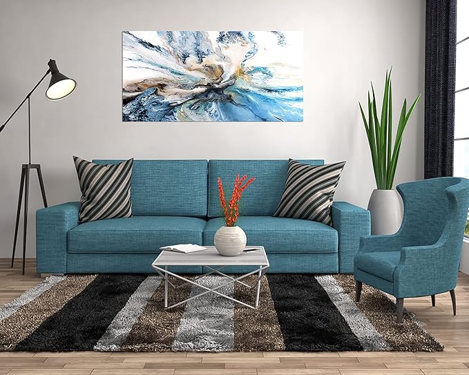 DZL Art A74975 Large Abstract Canvas Wall Art For Living Room Decoration Abstract Watercolor Picture Canvas Prints Painting for for Office Wall Decor Home Decorations