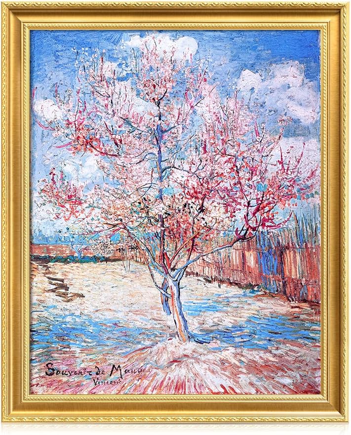 DECORARTS - Vincent van Gogh's Reminiscence of Mauve, Museum-Quality Giclee Canvas Print in Gold Solid Wood Frame, 34.75 x 28.75 in, Ready to Hang, Made in USA