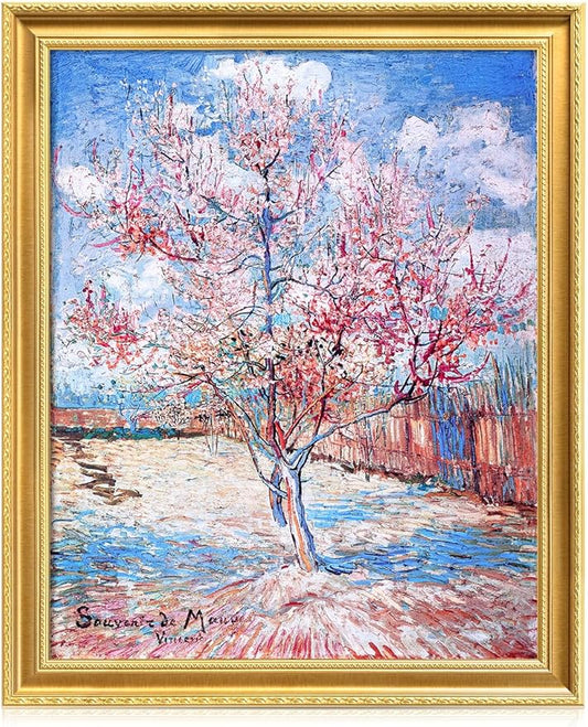 DECORARTS - Vincent van Gogh's Reminiscence of Mauve, Museum-Quality Giclee Canvas Print in Gold Solid Wood Frame, 34.75 x 28.75 in, Ready to Hang, Made in USA