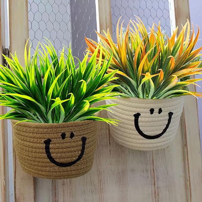 8pcs Artificial Fall Flowers Outdoor Decoration, Fake Fall Plants Outdoor Faux Yellow Grass, UV Resistant Bushes & Shrubs for Autumn Winter Front Porch Pathway Patio Yard (Orange)