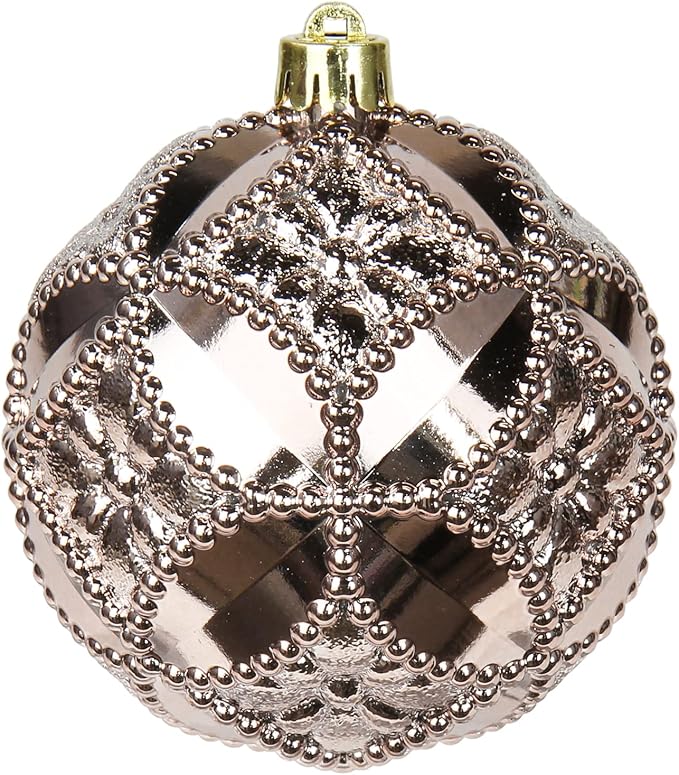 8PCS 4" Christmas Ball Ornaments Shatterproof Brown Christmas Tree Decorations Xmas Tree Balls Halloween Ornaments Décor