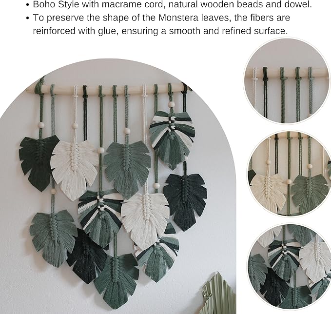 Boho Wall Decor - Large Macrame Wall Hanging - Boho Bedroom Decor - Tapestry for Bedroom - 17x23 inches