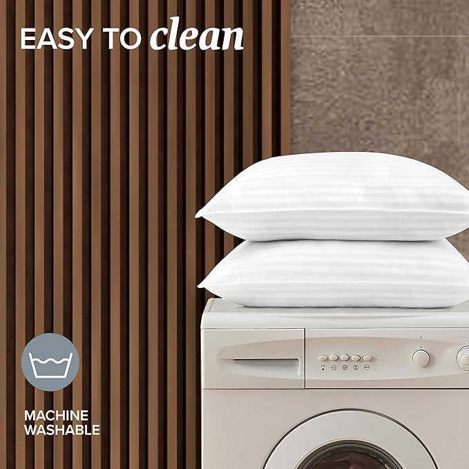 Beckham Hotel Collection Euro Size Throw Pillows (Set of 2), 26 x 26 Down Alternative Pillow Insert for Bed, Couch, and Sofa