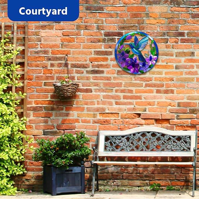 Zoihet Metal Hummingbird Wall Art Decor- Outdoor Wall Art for Patio, Garden and Fence Decorations, Bird Wall Silhouette Indoor and Outdoor Hanging