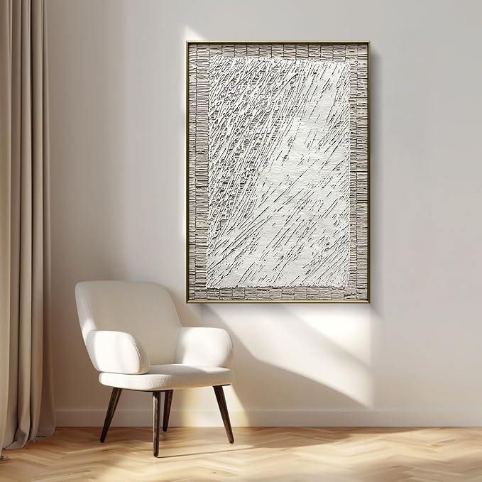 BrightA Handmade Canvas Wall Art for Dining Room and Kitchen Framed Abstract Paintings Framed Paintings for Living Room 27.6"x39.3"