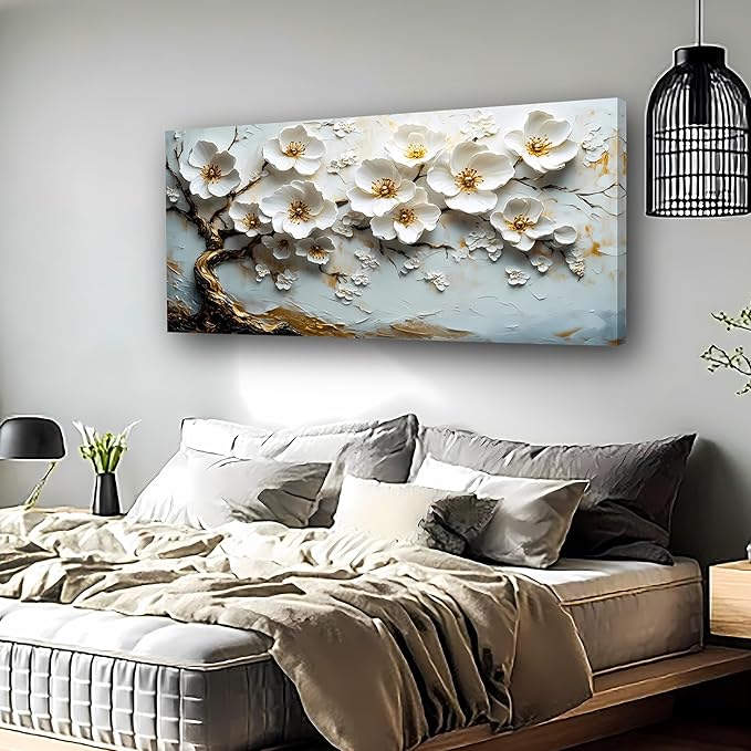 Abstract Wall Art Canvas Print Tree of Life Painting Flower Painting Decor Paintings Modern Style Living Room Bedroom Office Home Kitchen Decor Nature Landscape Artwork Wooden Frame 20x40 inch