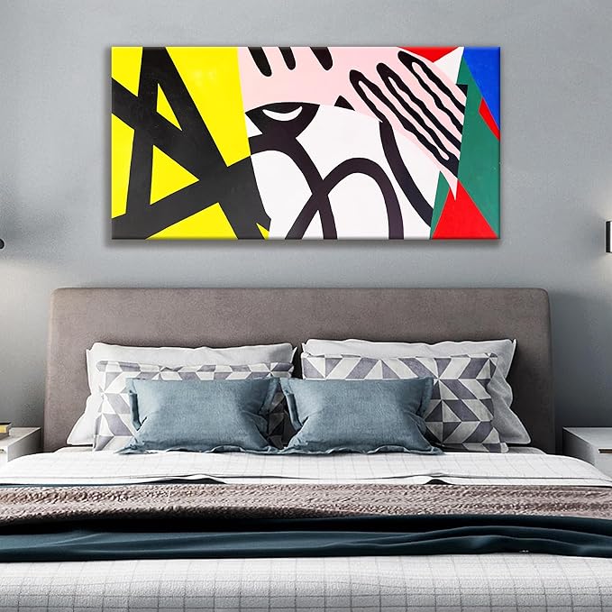 Tsomzxng Abstract Colorful Wall Art Painting Canvas Art Wall Decor 20x40 Inch Decorations White Wall Art Office Artwork Canvas Picture Artwork For Bedroom Kitchen Home Wall Decor