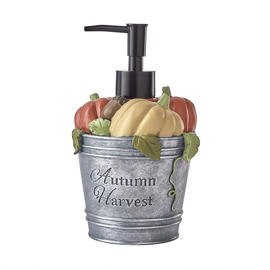 SKL Home Fall Harvest Bucket Soap Dispenser for Bath/Kitchen & Gift, Multi