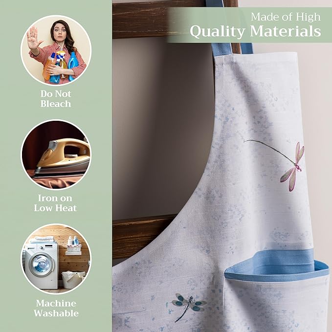 Maison d' Hermine 100% Cotton Apron for women with Pocket Kitchen Chef Apron for Men Cooking Gardening Server Waitress