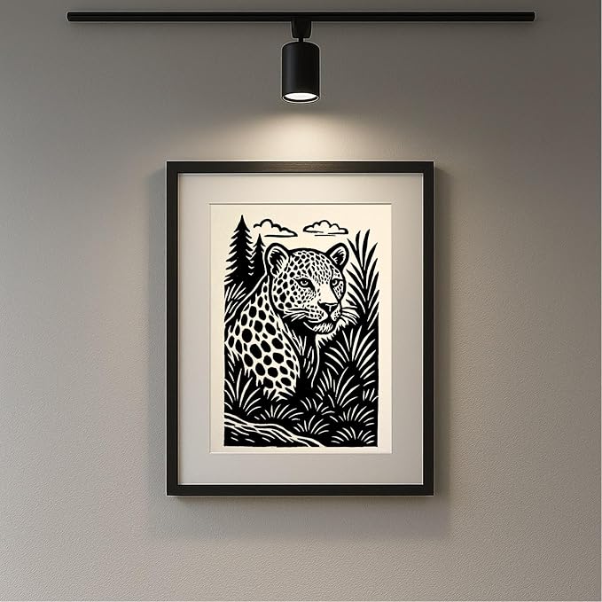 Caelumis Vintage Wall Art Decor Prints Black And White Pictures Posters For Farmhouse Living Bedroom Bathroom Room kitchen Handmade Unframed (Leopard 12x16in)