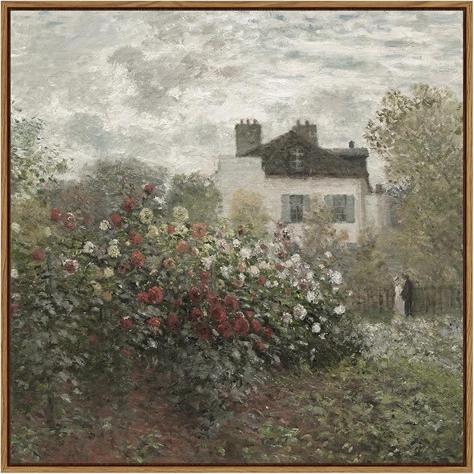 InSimSea Square Framed Canvas Wall Art, Vintage Decor Gift for Mother‘s Day, Wall Art Prints, Classical Oil Paintings Room Desk Decor, Wall Art for Living Room Bedroom Kitchen Office 16"x16"