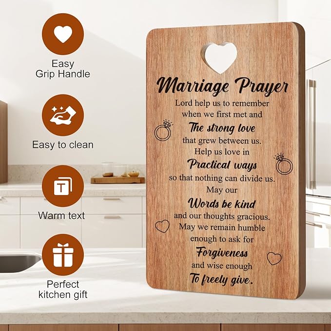 Wedding Gift for Couple Acacia Wooden Cutting Board Marriage Engagement Newlywed Gift for Wedding Shower Bridal Shower Gift for Groom Bride to Be Gift Wood Engraved Board Anniversary Mr and Mrs Gift