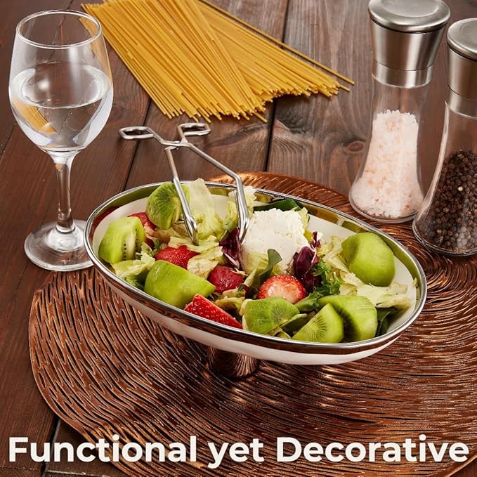 Ceramic Fruit Bowl – 10” White Decorative Bowl for Kitchen Counter – Modern Pedestal Bowl, Fruit Bowls, Catch All bowl, and Fruit Basket for Kitchen Counter