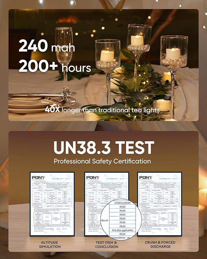 Homemory 24Pcs Flickering Flameless Candle Battery Operated, 200+Hours Fake Electric LED Tea Lights for Votive, Centerpiece Table Decorations, Wedding, Aniversary, Halloween, Christmas