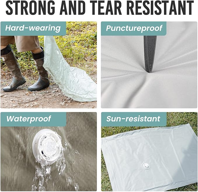 TAILI Fabric Vacuum Storage Bags 4 Pack, Vacuum Seal Bags (40W x 27L inch), Outdoor Space Saver for Camping, Bedding and Clothing, Waterproof, Wearproof, Punctureproof