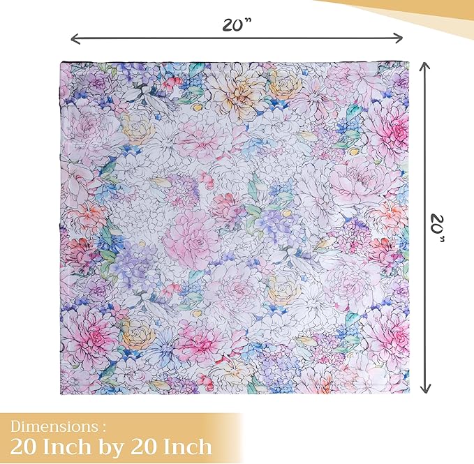 Maison d' Hermine Cloth Napkins Set of 4 100% Cotton Everyday Reusable Square Napkins Cloth Washable, Dinner, Party, Wedding, Restaurant, Spring/Summer (Floral Love, 20" x 20")