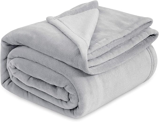Bedsure GentleSoft Fleece Blankets King Size Light Grey - Bed Blanket Soft Lightweight Plush Cozy Fuzzy Luxury Microfiber, 108x90 inches