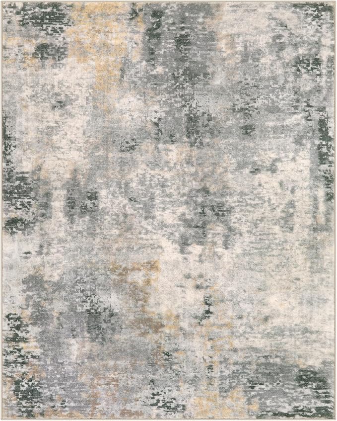 Lahome Modern Abstract Living Room Rug, Grey Washable Rugs 8x10 Area Rugs for Bedroom Stain Resistant Non Slip, Large Soft Indoor Accent Carpet for Dining Room Table Home Office Decor