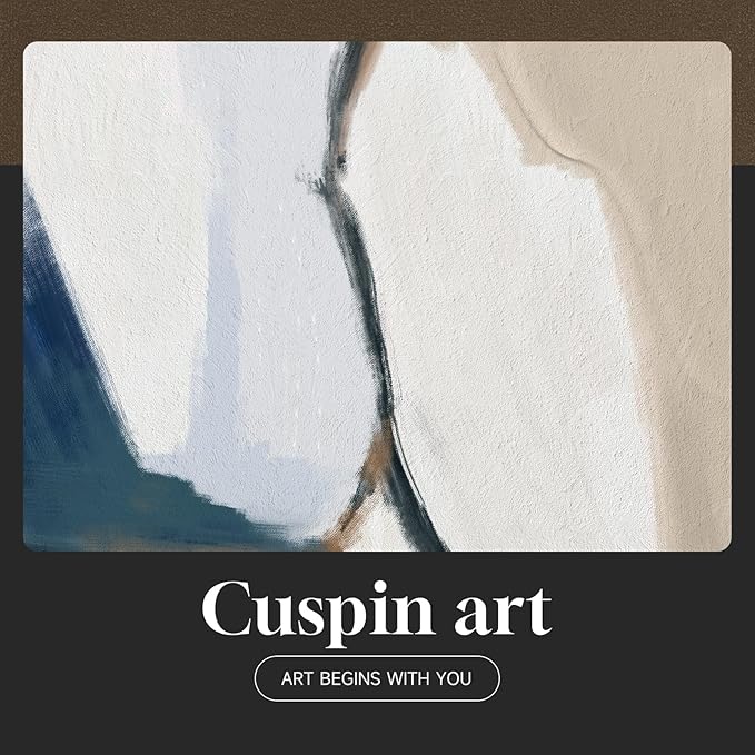 Large Framed Neutral Abstract Wall Art for Living Room, Set of 2 Bright Modern Canvas Prints Paintings Artwork for Walls, Colorful Abstract Pictures for Hallway Stair Bedroom Office Wall Decor 24x36 In