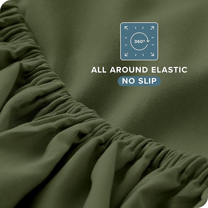 Bare Home Full XL Sheet Set - Luxury 1800 Ultra-Soft Microfiber Full Extra Long Bed Sheets - Double Brushed - Deep Pockets - Easy Fit - 4 Piece Set - Bedding Sheets & Pillowcases (Full XL, Cypress)