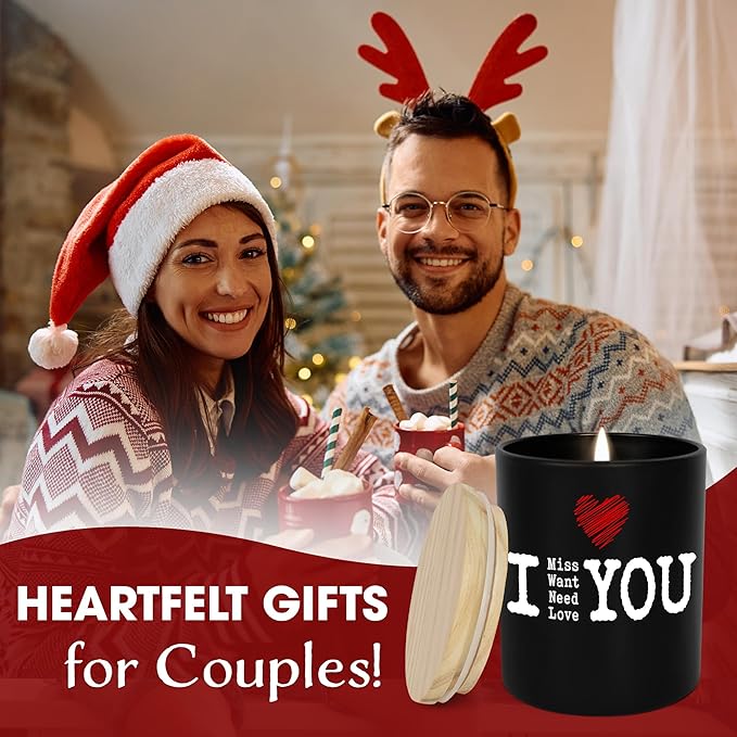 Anniversary Couple Gift for Women Men - Long Lasting Vanilla Lavender Scented Candle 10 oz - Wedding Engagement Birthday Gifts for Girlfriend Boyfriend Husband Wife Him Her