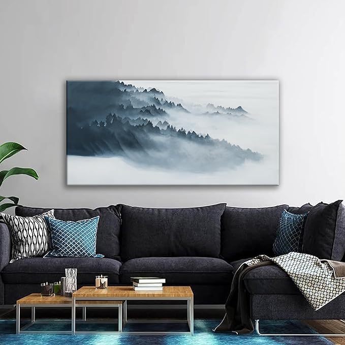 TAIJXAGSG Wall Art Paintings Abstract Wall Decorations Canvas Wall Art Decor Prints Poster 24" X 48" Home Decor Black Grey Artwork Painting Pictures For Bedroom Living Room Artwork