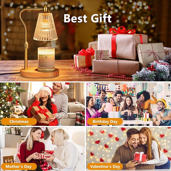 Candle Warmer Lamp with Timer and Dimmer Adjustable Height for Home Room Decor, Brithday Gifts for Women, Candle Warmer for Scented Jar Candles Mother's Day Gifts