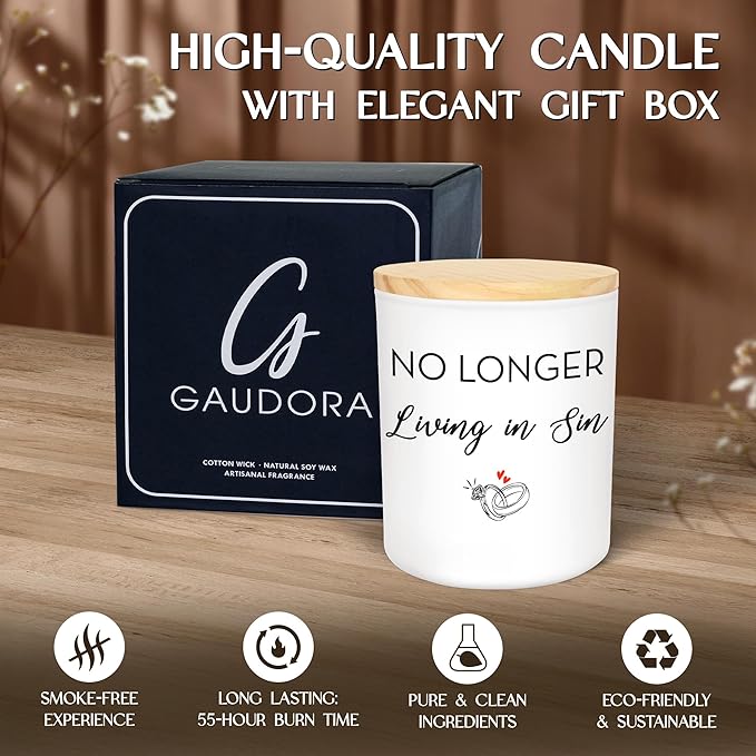 Engagement Gifts for Couples - Long Lasting Vanilla Lavender Candle 10 oz - Funny Wedding Gifts for Newly Engaged Couples, Bridal Gift for Women, Bridal Shower Gift Ideas