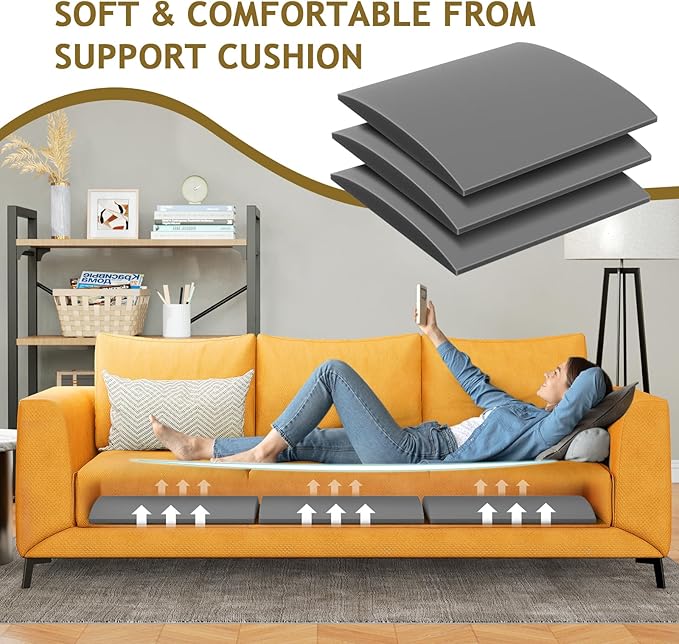 Couch Cushion Support for Sagging Seat Sofa Couch Supports for Sagging Cushions Curved High Density Foam Grey Pack of 3