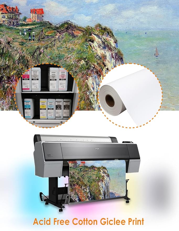 DECORARTS - The Cliff Walk Series(Triptych), Claude Monet Art Reproduction. Giclee Canvas Prints Wall Art for Home Decor 24x30, 3pcs/set