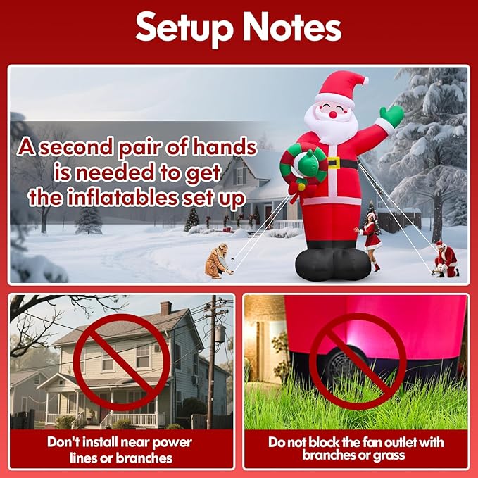 Danxilu 5FT Christmas Inflatable Santa Outdoor Decorations- Blow Up Santa Claus with Gift Bag Built-in LEDs Lighted Decor for Yard Garden Lawn Porch Xmas Holiday Party