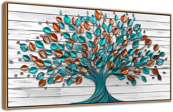 Mofutinpo Tree of Life Wall Art - Framed Art Work for Living Room, Office, Bedroom & Kitchen Decor (29x58IN)