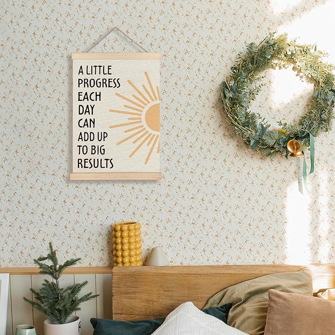 Supwhd Positive Affirmations Wall Decor, Inspirational Add Up to Big Results Office Wall Art, Motivational Quotes Wall Art for Office Classroom Home, 12x16