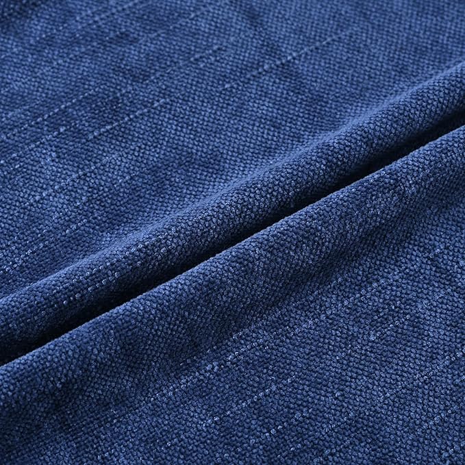 Set of 4 Soft Textured Decorative Throw Pillow Covers 20x20 Inch Cozy Farmhouse Cushion Cover Square Accent Pillow Cases for Bed Couch Sofa Living Room, Blue