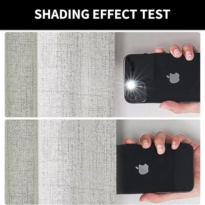 Joydeco 100% Total Blackout Curtains Custom Size for Bedroom Living Room Darkening Long Textured Drapes Thermal Insulated Back & Tab Rod Pocket 1 Panel(Light Beige,Custom Size)