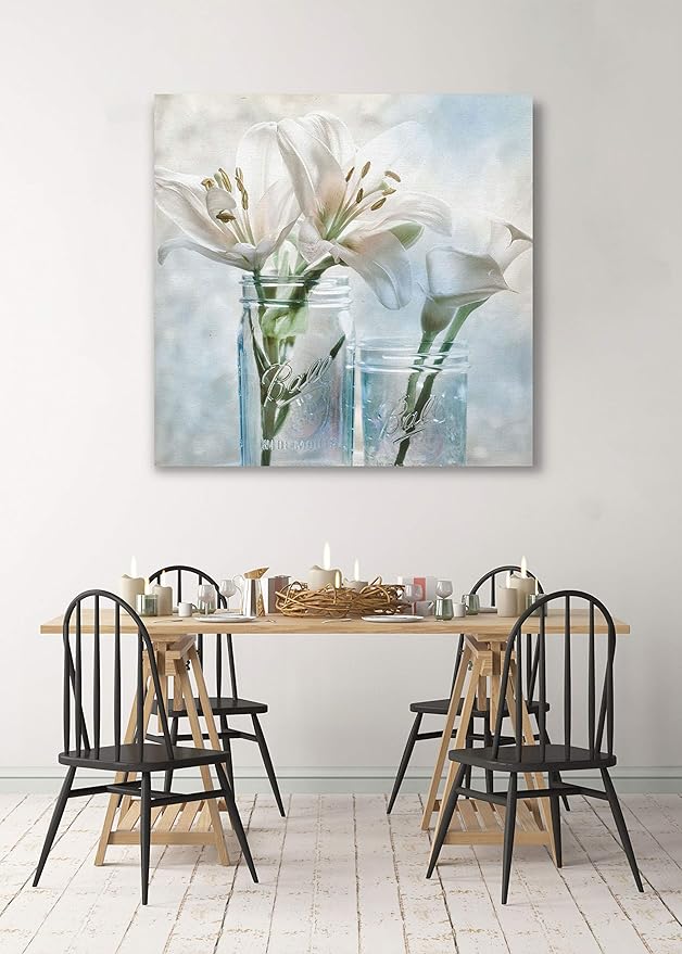 Wexford Home Mason Lily II Ball Canvas Wrapped Gallery Wall Stretched and Framed Ready to Hang Art Print 24 x 24 Multicolor, 24x24 (19970-24x24)