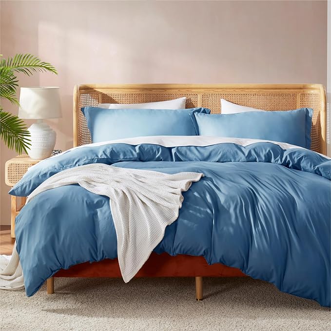 Nestl Double Brushed Blue Heaven Duvet Cover Set - Twin XL 2 Piece with Button Closure, 1 Twin Size Duvet Cover 68x90 inches and 1 Pillow Sham