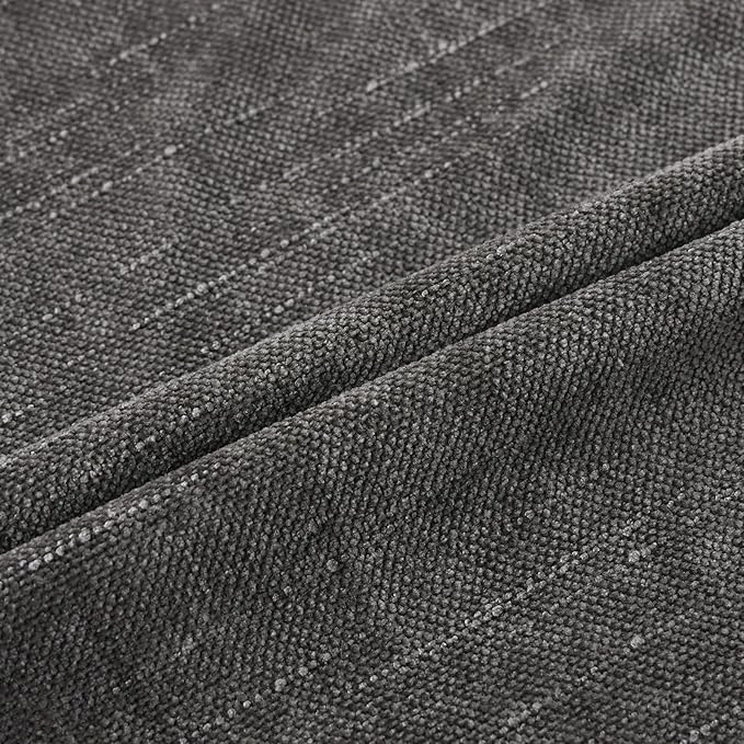 Set of 4 Soft Textured Decorative Throw Pillow Covers 18x18 Inch Cozy Farmhouse Cushion Cover Square Accent Pillow Cases for Bed Couch Sofa Living Room, Dark Grey