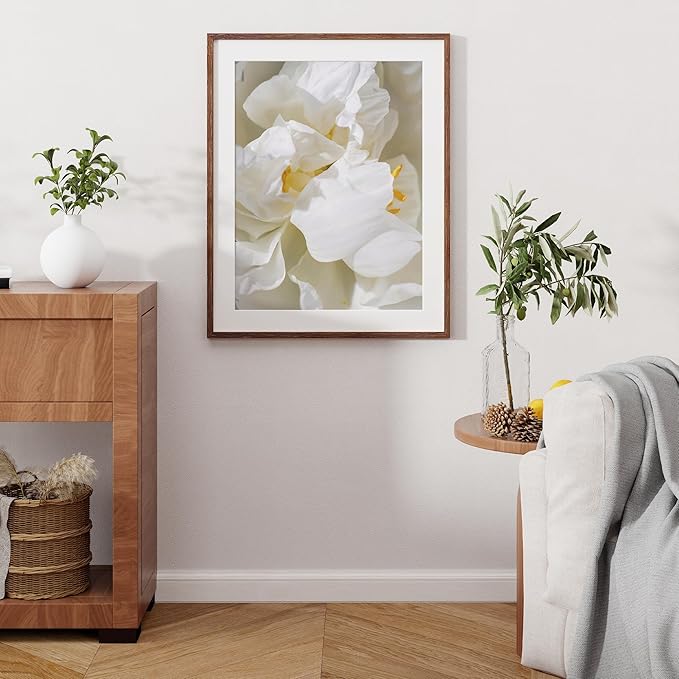 23x29 Oak Wood Frame, 23"x29" Poster Frame, 23x29 Picture Frame with Mat for 19x25, Rustic Wood Frame 23 by 29 with Real Glass, 23" x 29" Art Frame, 23x29 Puzzle Frame (Walnut Color, 1 Pack)