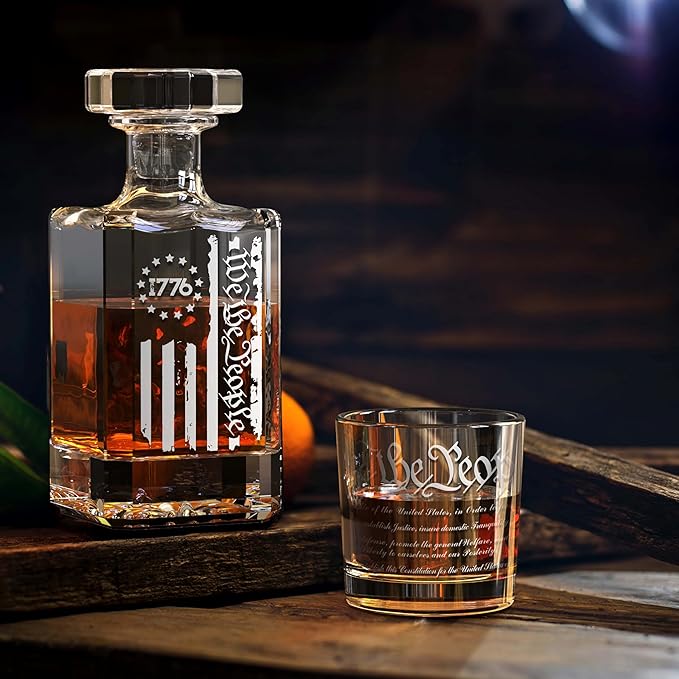 FURSARCAR Retired Gifts for Men Dad, Whiskey Decanter Set with 2 Glasses, Cool Fathers Birthday Present from Daughter Son, Christmas Retirement Gift Liquor Decanter Sets for Man