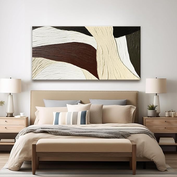 Tsomzxng Abstract Wall Art Brown line Art Prints Multicolor Geometric line block Canvas Art Wall Decor Painting Modern Artwork Decorations For Living Room Bedroom Kitchen 24x48 In