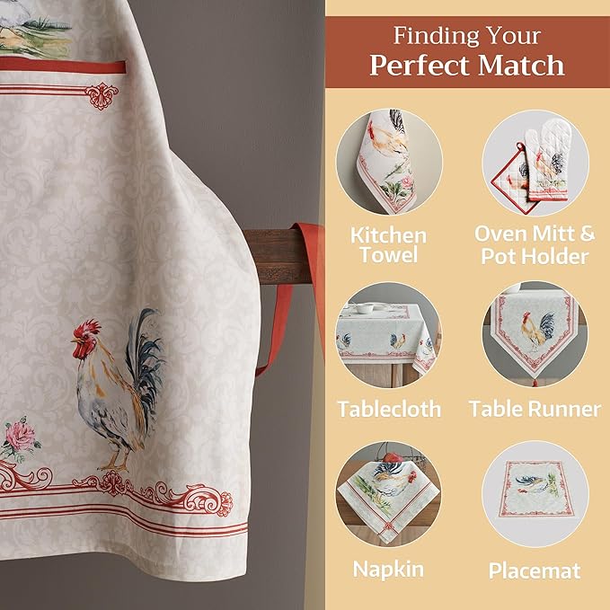 Maison d' Hermine 100% Cotton Apron for women with Pocket Kitchen Chef Apron for Men Cooking Gardening Server Waitress